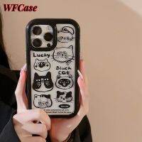 WF เคสสำหรับ iPhone 14 13 12 11 14 Pro 13 Pro 14 Pro Max 13 Pro Max 12 Pro Max 11 Pro Max X XS XR XS MAX Black Cat Cream เคสโทรศัพท์เคสป้องกันกล้องแบบเต็ม