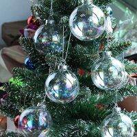 【LZ】●  20 pçs natal claro baubles transparente fillable bolas 8cm árvore de natal pendurado ornamento casamento mas festa decoração da sua casa