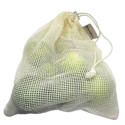 RePlanetMe Reusable Cotton Produce Mesh Bags for Grocery Shopping (Set of 3) ถุงตาข่ายสำหรับจ่ายตลาด (1 ชุดมี 3 ใบ)
