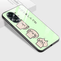 เคส Hp OPPO A58 4G สำหรับ Oppo A584g การ์ตูนญี่ปุ่นสำหรับเด็กผู้หญิงชุดนางกระต่ายหมูเคสนิ่มกระจกนิรภัยขอบเคส