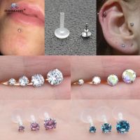 Starbeauty 1pc 16G 2/3/4/5mm Clear Bar Nose Ring Stud Helix Tragus Piercing Oreja Labret Piercing Lip Ring Ear Piercing Earrings Electrical Connectors