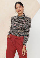 Zalia - Retro Geometric Printed Shirt