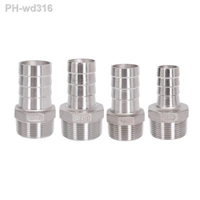 304 Stainless Steel 3/4 quot; 1 quot; 1-1/4 quot; BSP Male Thread Pipe Fitting x 8mm-40mm Barb Hose Tail Pagoda Coupling Connector
