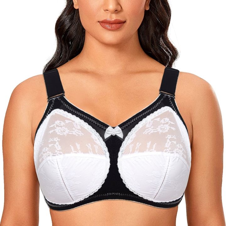 A So Cute） Bras For Women Big Minimizer Bras Plus SizeBra Women Unlined  Full Cup Big Cup ThinAdjusted-straps D E F G H I