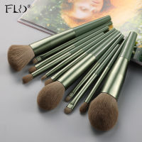 FLD Long Tube Natural Hair Makeup Brushes Set Foundation Powder Eyeshadow Eyebrow Cosmetic Make Up Tools Profesional Maquillaje