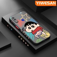 YIWESAN เคสสำหรับ Xiaomi Redmi Note 7 Note 7 Pro Note 7S,เคส Note7แฟชั่นดินสอสี Shin-Chan มีน้ำค้างแข็งโปร่งใสแข็งขอบสี่เหลี่ยมด้านข้างกล้องปลอกซิลิโคนกันกระแทกเคสนิ่ม