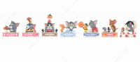 MINISO  Tom&amp;Jerry Can Collection Figure Model Blind Box ลิขสิทธิ์แท้ ฐานบรรจุกระป๋องน่ารัก