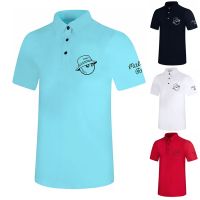 PXG1✷✁▥ Malbon Golf clothing mens short-sleeved T-shirt outdoor sports breathable perspiration quick-drying non-ironing golf jersey