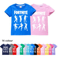 เสื้อยืดแขนสั้น Fortnites สำหรับเด็กเด็กผุ้ชายฤดูร้อน,เสื้อคอตตอนคอมบี้0000เด็กลายการ์ตูน