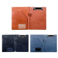 Brown A5 Document Bag File Folder Clipboard PU Leather Document Folder Business Office Financial School Supplies