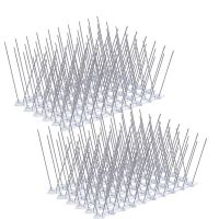 100 Pcs Bird Spikes, Stainless Steel Bird Deterrent Spikes Cover for Fence Railing Walls Roof Yard