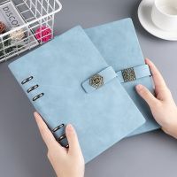 《   CYUCHEN KK 》 RuiZe Magnetic Buckle Hard Cover A5 Leather Notebook Notepad Ring Binder Planner Agenda 2022 Business Note Book Stationery