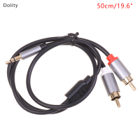 Dolity 2RCA สายแจ็ค3.5มม. แจ็ค3.5มม. เพื่อแยกอะแดปเตอร์ตัวผู้2RCA