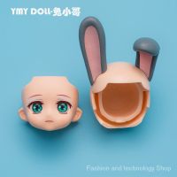 ตุ๊กตา YMY The element body accessories GSC Clay Figure Bald Head OB11 bjd Doll Head Open-Eye Face Rabbit Brother