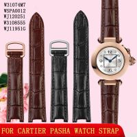 Genuine leather Watch Strap for Cartier PASHA W31074M7 WSPA0012 WJ120251 W3108555 concave interface watchband bracelet 20x12mm