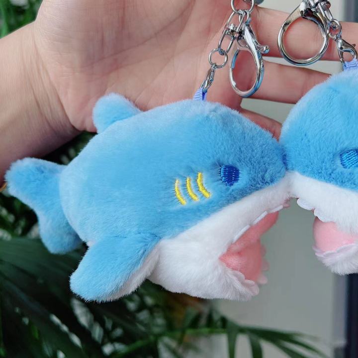 cute-shark-plush-dolls-gift-for-girls-bag-pendant-keychain-q-version-open-mouth-shark-stuffed-toys-for-kids