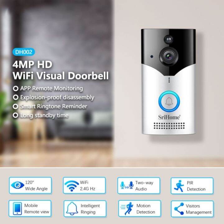 diylooks-srihome-dh002-4-0ล้านพิกเซลสมาร์ท-wifi-วิดีโอ-pir-ภาพกริ่งประตูรองรับวิดีโอเสียงสองทาง