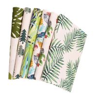 6Design Green series Printed Cotton Linen Fabric For Sewing DIY Quiltin Sofa Table Cloth Furniture Cover Tissue Cushion Material