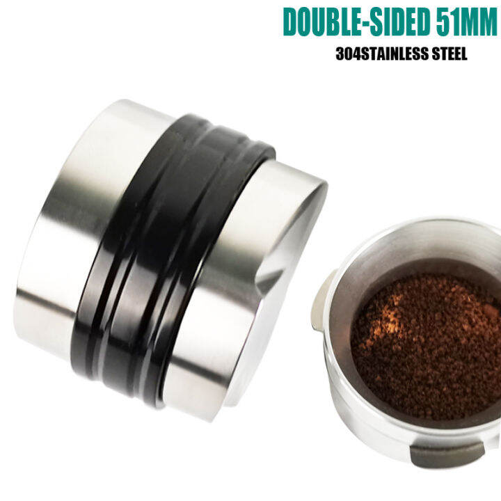 Tamper Kopi Dua Sisi 51MM, Peralatan Membuat Kopi Espresso Kafe