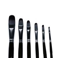 6pcs/set round head weasel hair Mixed hair Black wood pole Art Supplies Oil Painting Brush Watercolor Artist Brushes art Drawing Painting Supplies