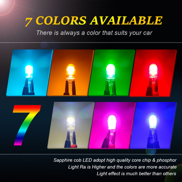 2x-w5w-led-t10-cob-sapphire-2022-economic-อัพเกรด-pop-car-light-bulb-high-bright-drive-free-wedge-dome-reading-lamp-12v-6000k-laojie