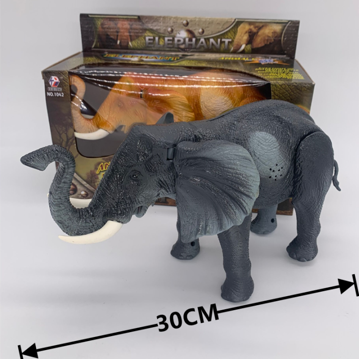 ของเล่นช้าง3d-เดินได้-มีไฟ-มีเสียง-ใส่ถ่านธรรมดา-ช้างป่า-ของเล่นelephant-ช้างมี2สี-1042