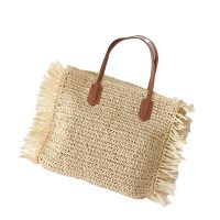 Bohemian Tassel Straw Women Shoulder Bags Casual Wicker Woven Handbags Summer Beach Rattan Bags Lady Tote Purses