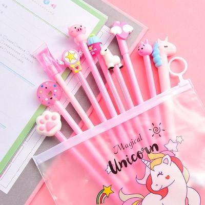 10Pcs/Set Cute Unicorn Pen Kawaii Cactus Gel Pen with a Pencil case For Kids Girls Gifts Office School Stationery Supplies