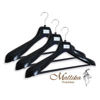 เซ็ตไม้แขวนสูท Wide Shoulder Plastic Hangers 3 Pack Black color, with Pants Bar, Plastic Suit Hanger Coat Hanger for Closet,360° Swivel