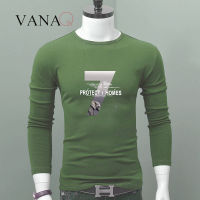 เสื้อยืดแขนยาว VANAQ ฉบับภาษาเกาหลีผู้ชายเสื้อยืดเสื้อผ้าส่วนบน