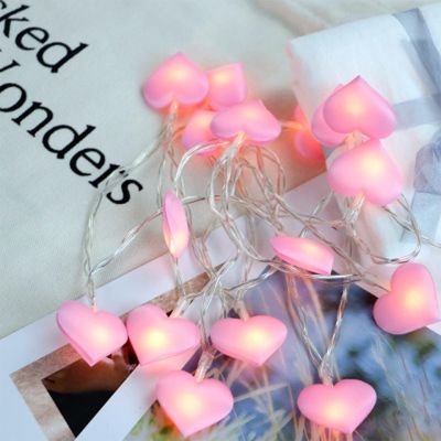 ஐ△ Xsky Love Heart Led String Fairy Lights Pink Girl Bedroom Decoration Strings Light Indoor Party Wedding Garden Garland Lighting