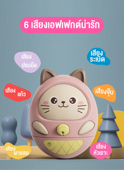 ของเล่นเด็กอ่อน-ตุ๊กตาล้มลุก-ของเล่นตุ๊กตาแมว-มีเสียงเพลงและแสงไฟ-ของเล่นเสริมพัฒนาการเด็กอ่อน-สินค้าพร้อมส่งในไทย