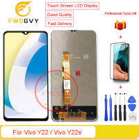 FWDGVY 6.55 "ใหม่สำหรับ Vivo Y22 / Vivo Y22 S เซ็นเซอร์ชิ้นส่วนจอสัมผัสแอลซีดีของเครื่องแปลงดิจิทัลทั้งชุดชิ้นส่วนซ่อม Lcds