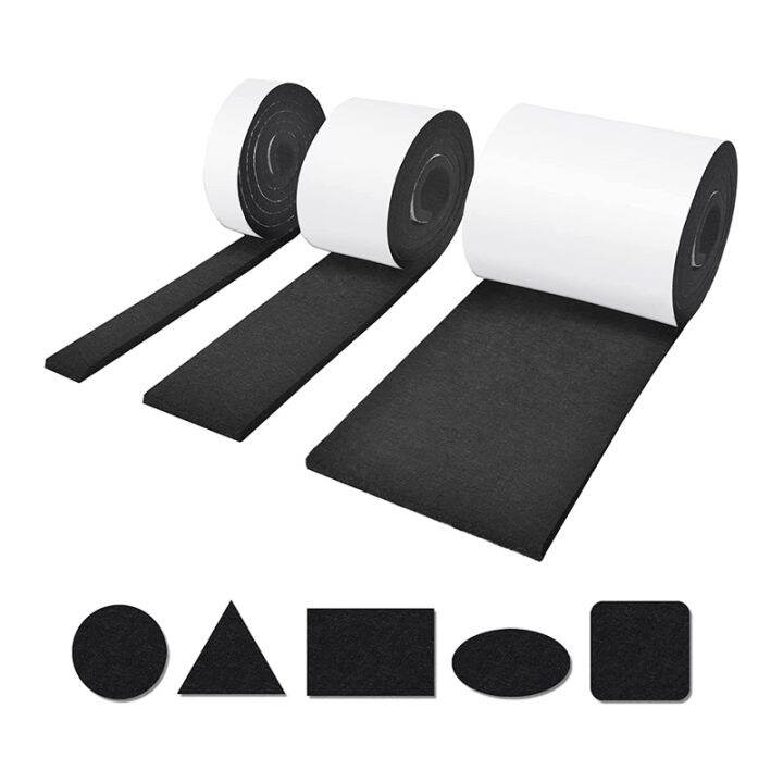 Self-Adhesive Felt Gliders,3 Rolls of Felt Gliders (100 x 10 cm + 100 x