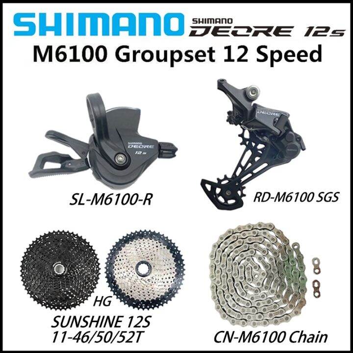 SHIMANO DEORE M6100 1X12 Speed Derailleur Groupset 12 S Right Shift