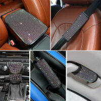 【YY】Full Diamond Car Gear Shift Cover Glitter Seat Belt Shoulder Hand Rest Cushion Hand ke Cover Pull s Interior Accessories