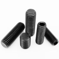 ✷ M2 M2.5 M3 M4 M5 M6 M8 M10 M12 M16 DIN913 Black 12.9 Steel Hex Hexagon Socket Allen Flat Point Set Screw End Grub Headless Bolt