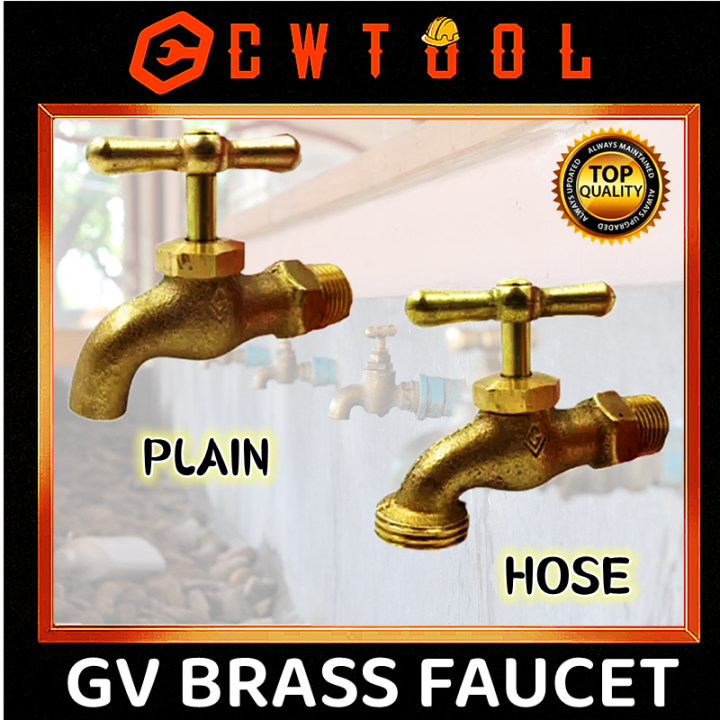 1PCS GV Brass Faucet Lever Handle Bibb Hawk Heavy Duty (Hose Type/Plain Type) Laundry Pool Quick