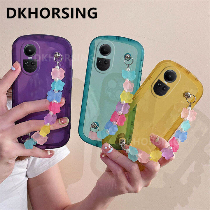 dkhorsing-เคสโทรศัพท์ใหม่สำหรับ-oppo-reno-10-reno-10-pro-reno-10-pro-ปลอกอ่อนป้องกันเลนส์โปร่งใสแฟชั่น-oppo-reno-10-5g-2023ฝาครอบกันกระแทก-oppo-reno-10pro-บวก5g-พร้อมสายรัดข้อมือหมีน่ารัก