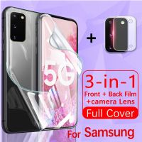 Three-In-One Samsung Note 10 Plus 9 8 S20 Ultra Hydrogel Soft Film Back Cover Screen Camera Glass