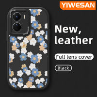 YIWESAN เคสสำหรับ VIVO Y16 Y35 5G Y56 5G ลายดอกไม้น่ารักใหม่เคสโทรศัพท์หนังซิลิโคนนิ่มใหม่ฝาครอบเลนส์เคสป้องกันกล้องเคสฝาหลังอ่อนนุ่มกันกระแทก