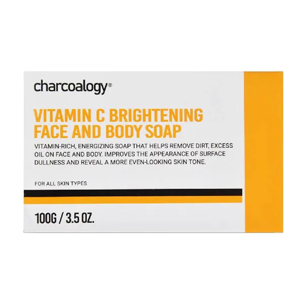 Charcoalogy Vitamin C Brightening Face and Body Bar Soap 100g. Lazada
