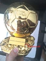 golden ball trophy Ballon DOR Trophy 1:1 free print Golden Soccer Ball Best Football Player Soccer trophy cup