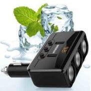 Bộ Chia Tẩu Sạc Xe Hơi Huyndai HY29 Cao Cấp Hàng Hiệu 3 Tẩu - 2 Cổng USB