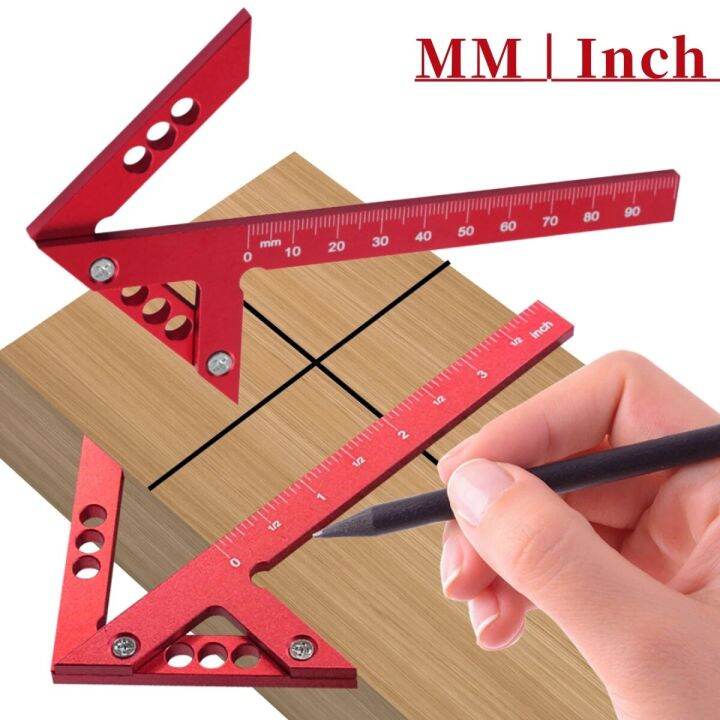 Center Finder Woodworking Square 45/90 Degree Right Angle Line Gauge ...