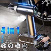 20000PA Portable Auto Car Vacuum Cleaner Air Pump Tire Pressure Detection Powerful Inflatable Pump Air Compressor 4-In-1