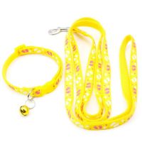 Pet Collar Traction rope Footprint Star Pattern Cute Bell Adjustable Collars For Dog Cat Puppy Kitten DIY Pet Accessories