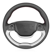 Car Steering Wheel Cover For Kia Morning 2011-2016 Picanto 2012-2015 Customized Steering Wrap Microfiber Steering Wheels Accessories