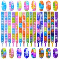 【LZ】✖  32Pcs Pop Bracelet Fidget Toy Wearable Fidget Bracelets Push Poping Bubble Sensory Stress Relief Toys for Kids Adults
