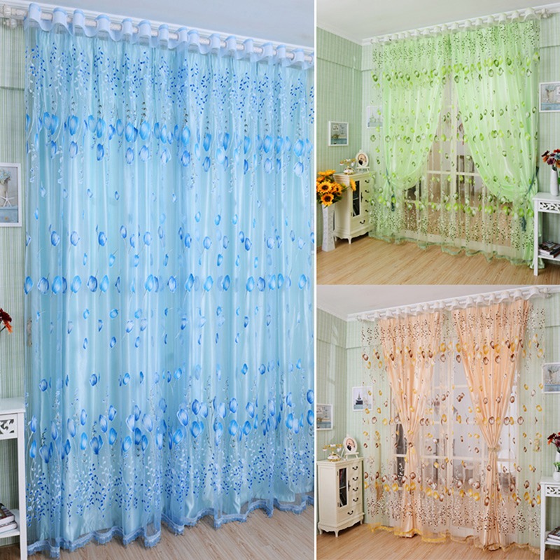 Mode Shop 1pc Home Decoration Tulip Pattern Curtain Screens 100CM * 200CM
